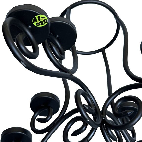 Wrought lron Holiday Centerpiece Fireplace Stand 1 Center Glass 8 Candle Slots - Picture 10 of 10